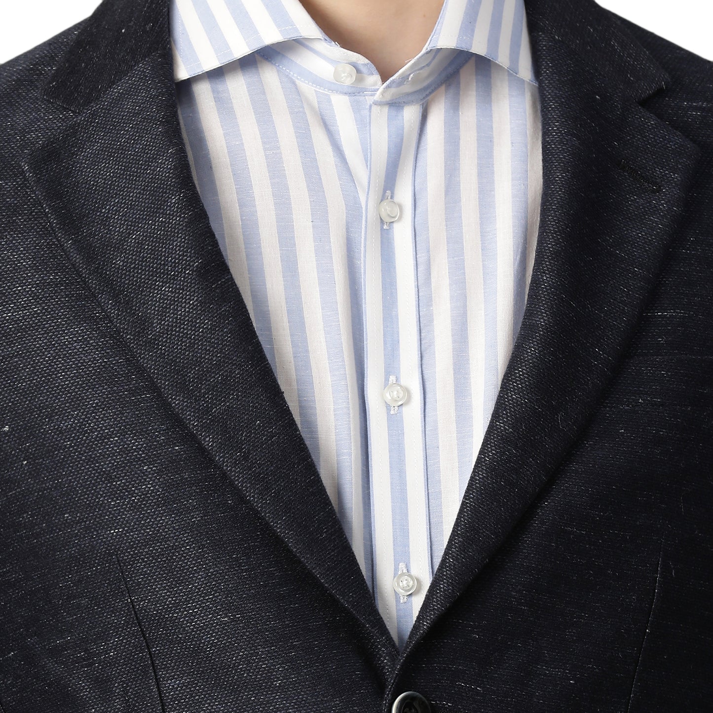 Bruun & Stengade Men Navy Blue Solid Collar Blazer