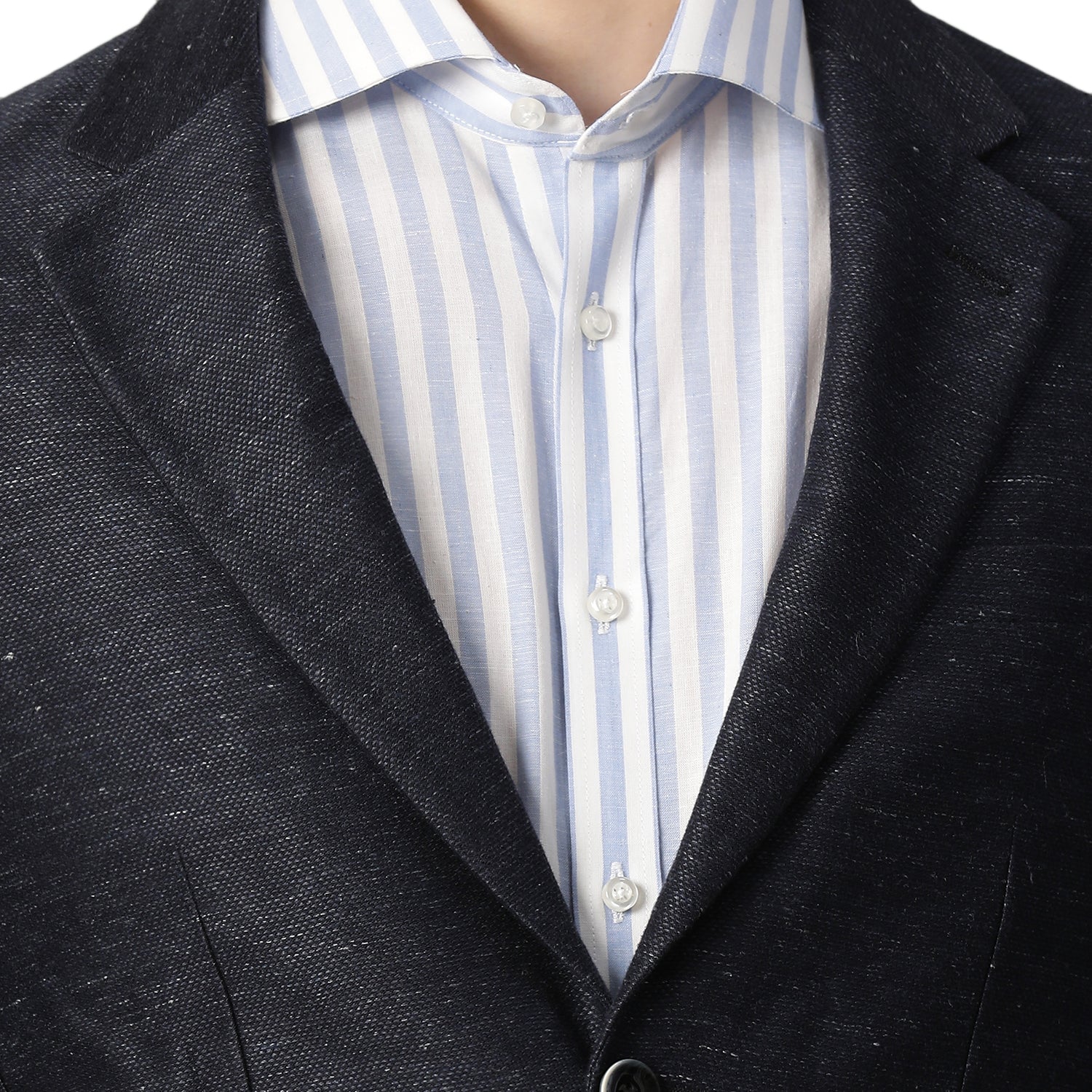 Bruun & Stengade Men Navy Blue Solid Collar Blazer