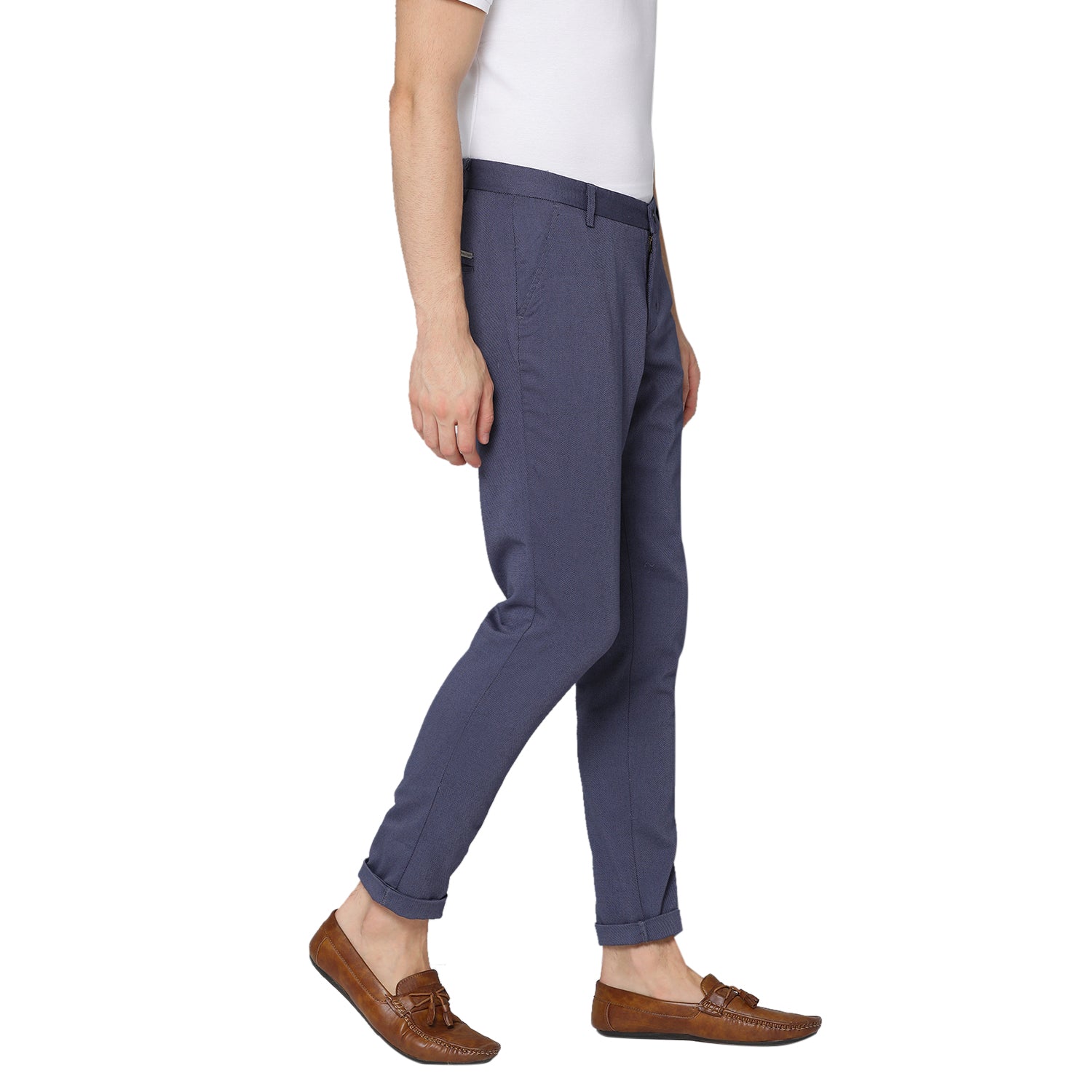 Bruun & Stengade Men Blue Solid Slim Fit Trouser