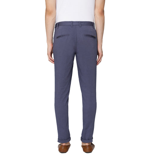 Bruun & Stengade Men Blue Solid Slim Fit Trouser