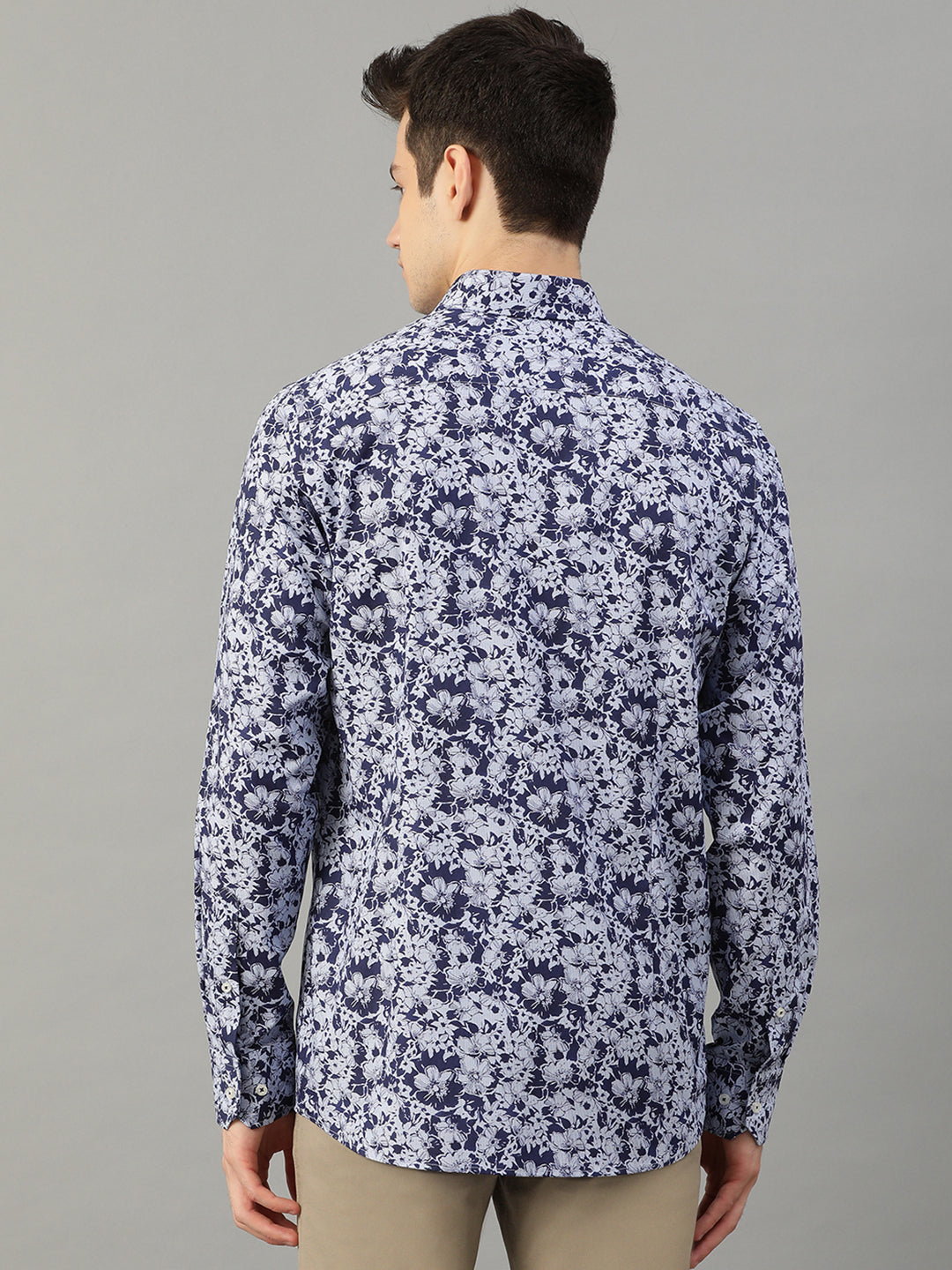 Bruun & Stengade Men Blue Printed Collar Shirt