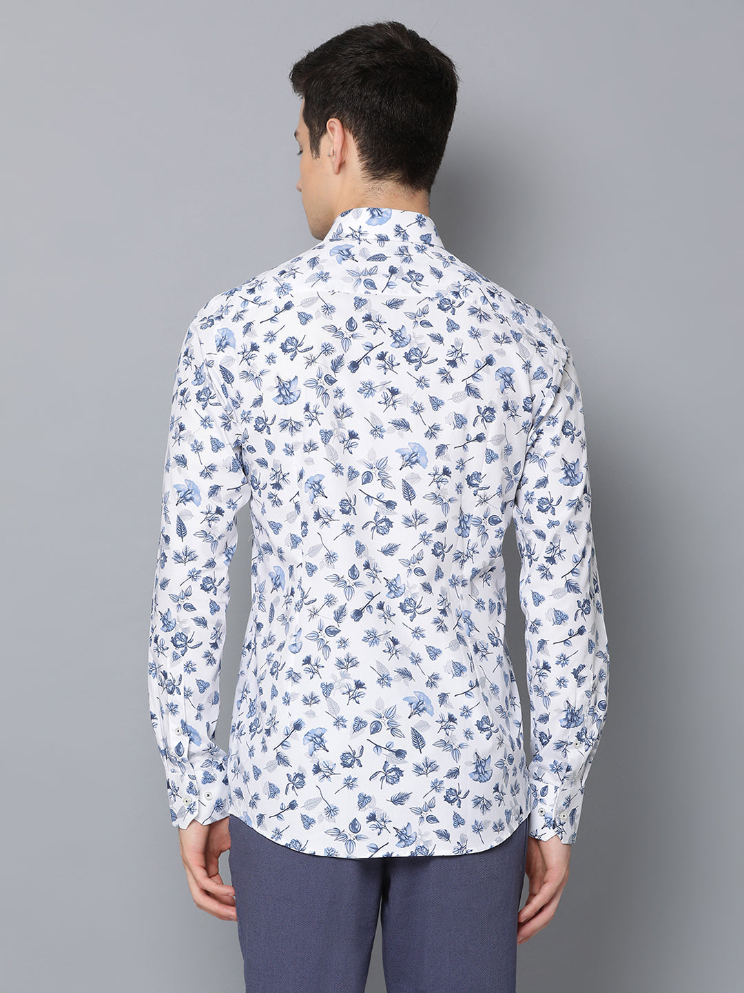 Bruun & Stengade Men Blue Printed Collar Shirt
