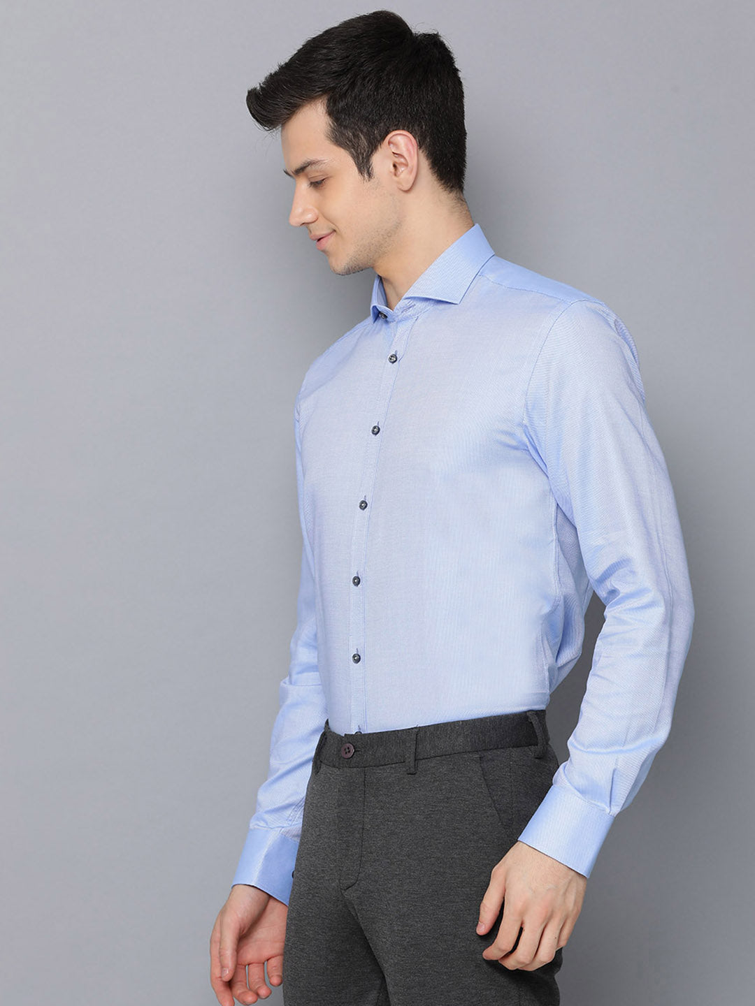Bruun & Stengade Men Blue Solid Collar Shirt