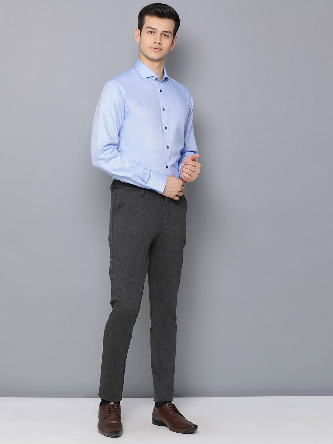 Bruun & Stengade Men Blue Solid Collar Shirt