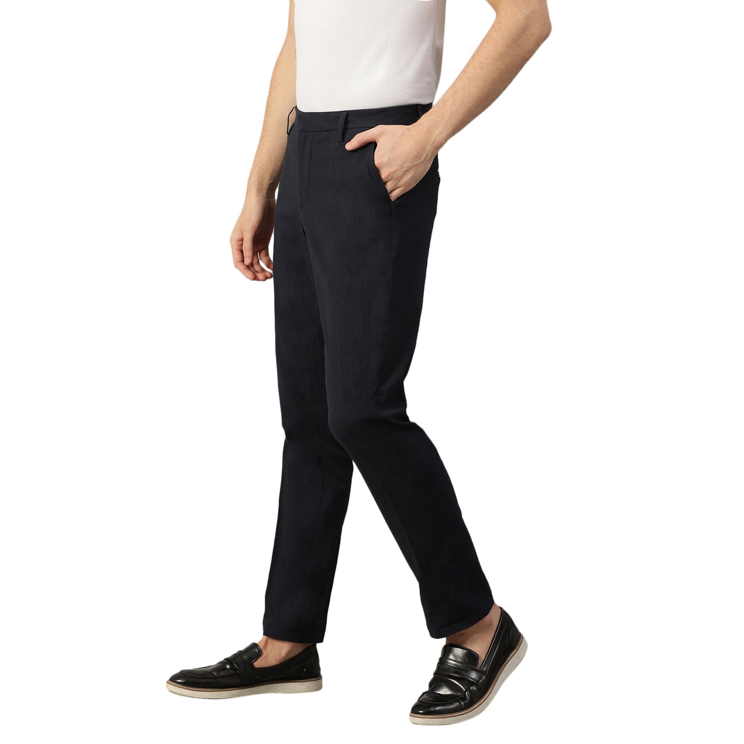 Bruun & Stengade Men Blue Solid Slim Fit Trouser