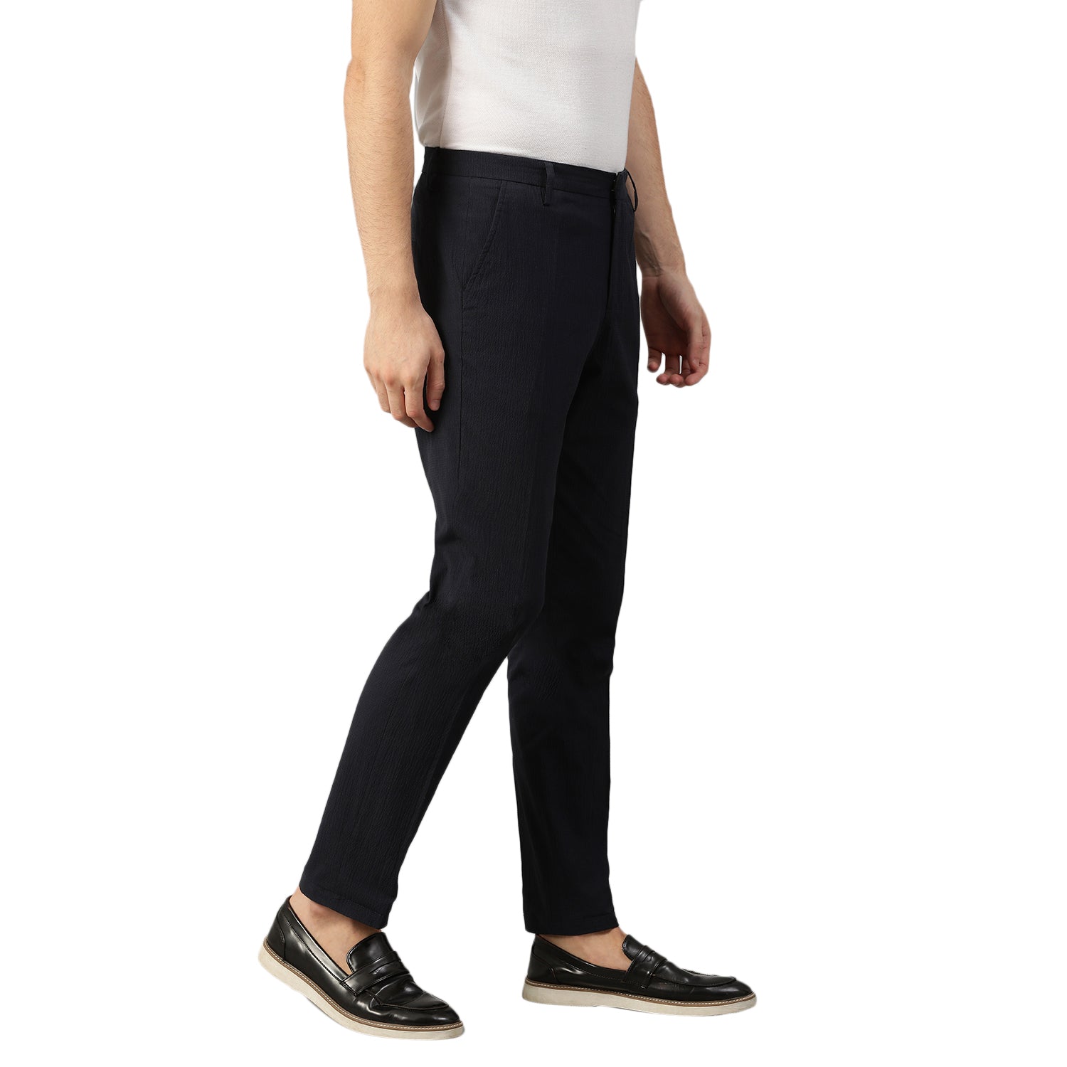 Bruun & Stengade Men Blue Solid Slim Fit Trouser