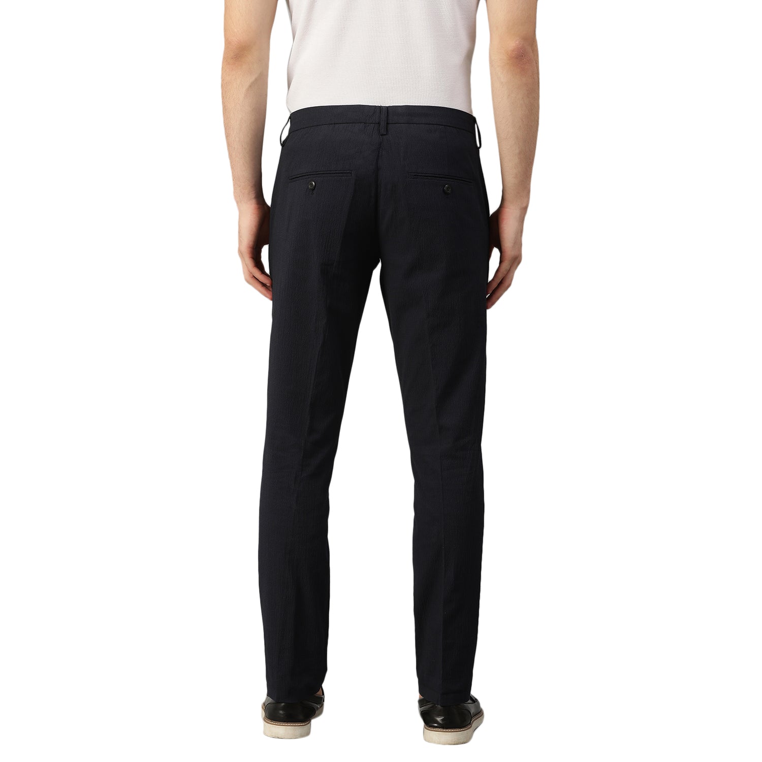 Bruun & Stengade Men Blue Solid Slim Fit Trouser