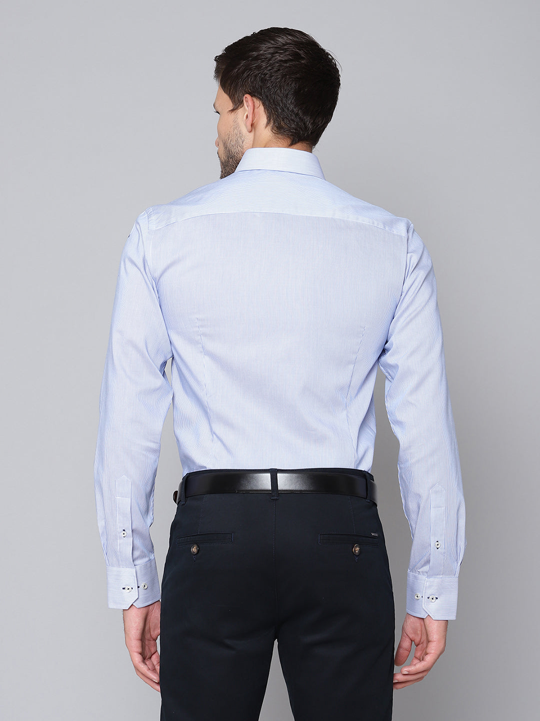 Bruun & Stengade Men Blue Solid Collar Shirt