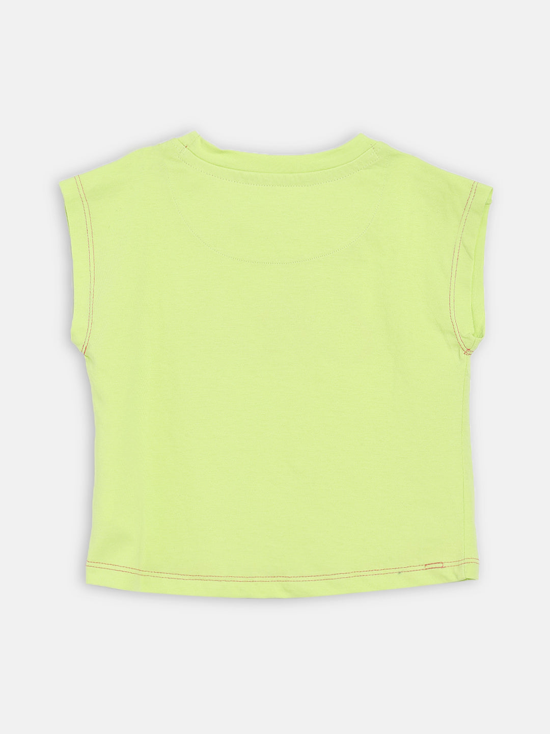 Elle Kids Girls Yellow Solid Round Neck Top