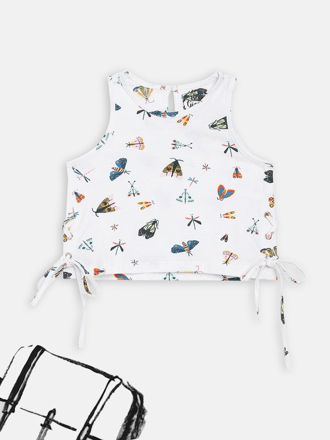 Blue Giraffe Girls Round Neck Top