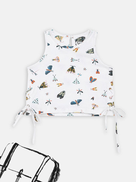 Blue Giraffe Girls Round Neck Top