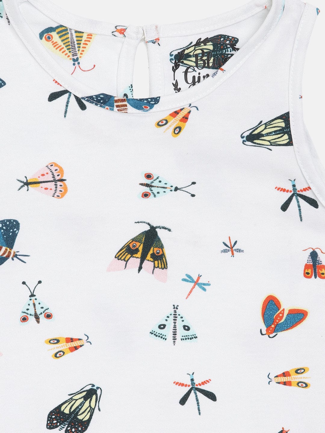 Blue Giraffe Girls Round Neck Top