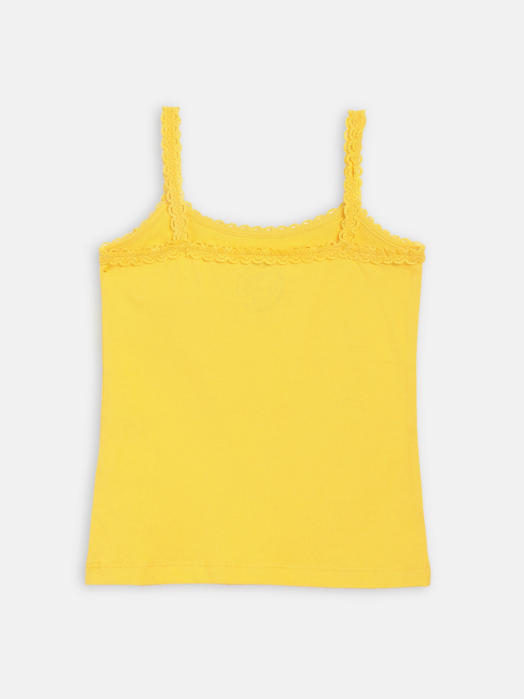 Blue Giraffe Girls Yellow Solid Square Neck Top