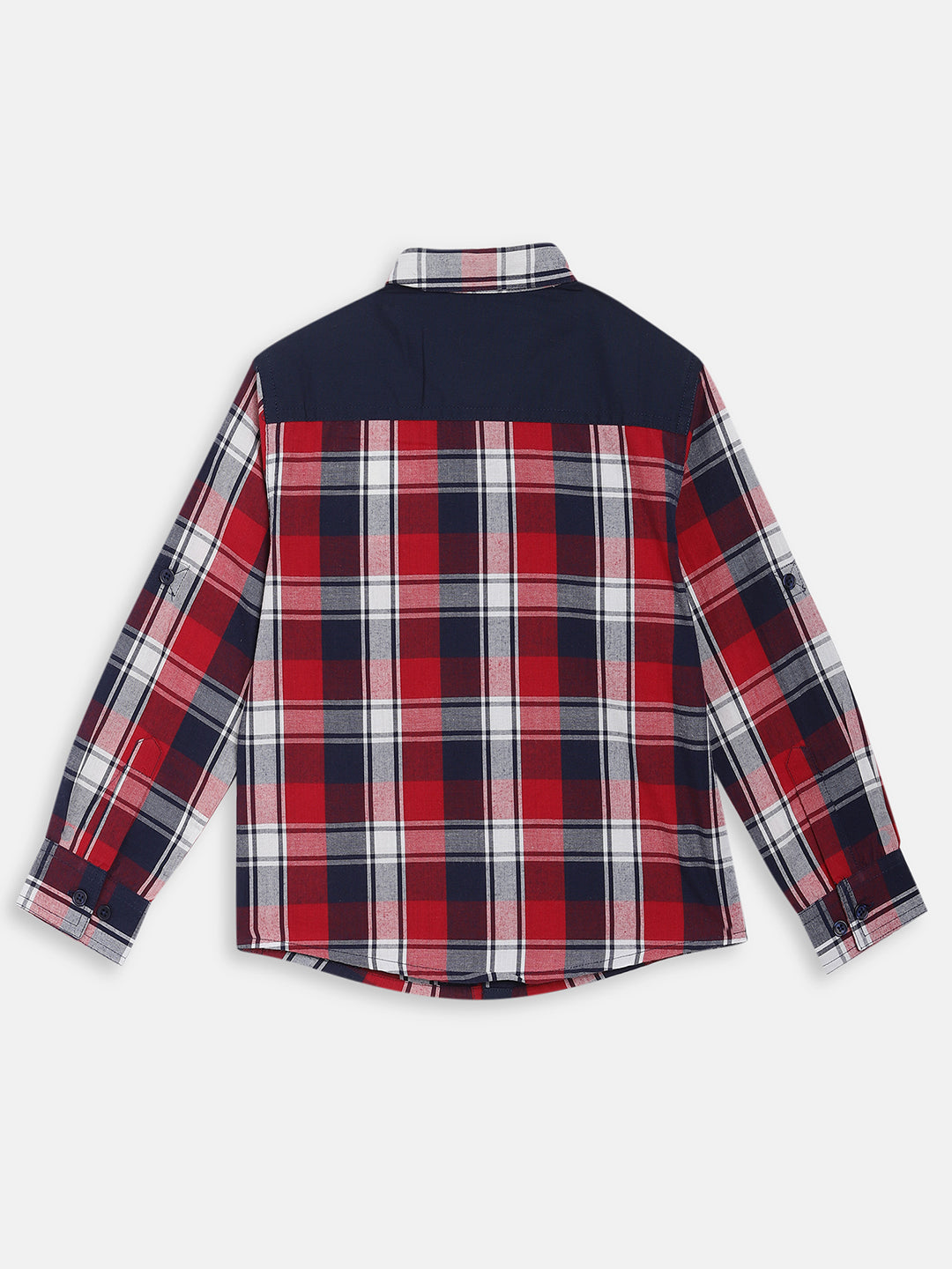 Blue Giraffe Boys Multi Checked Collar Shirt