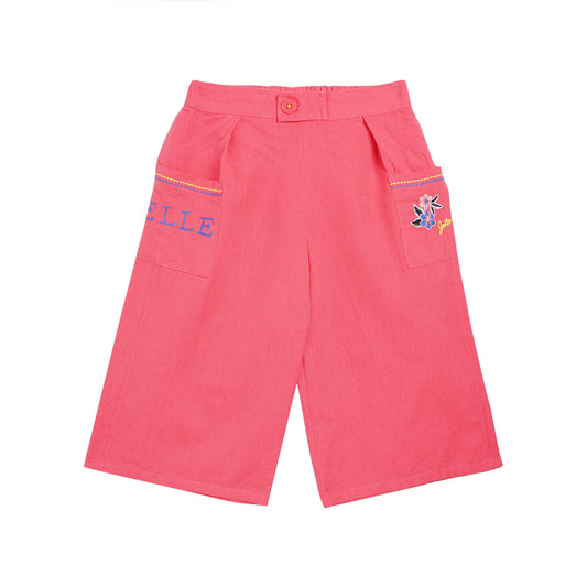 Elle Kids Girls Coral Solid Regular Fit Trouser