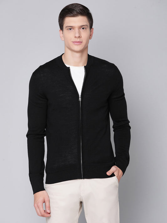 Bruun & Stengade Men Black Solid Round Neck Sweater