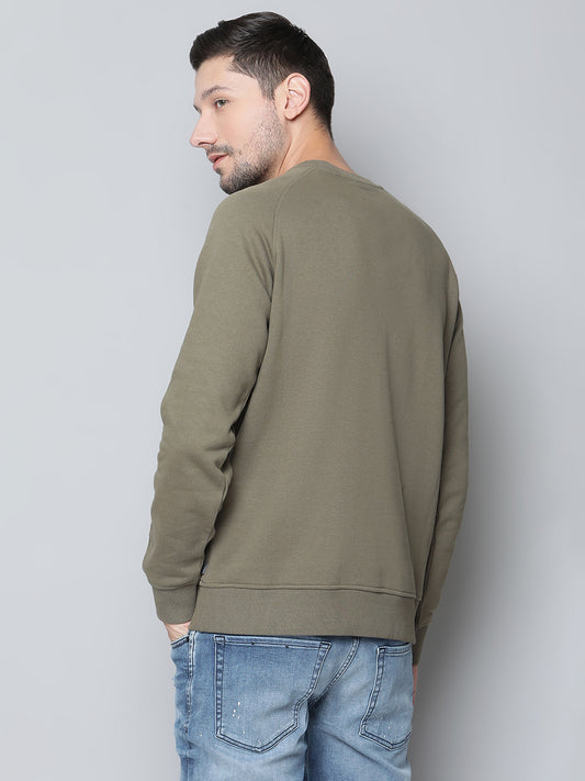 Lindbergh Men Green Checked Round Neck Sweatshirt