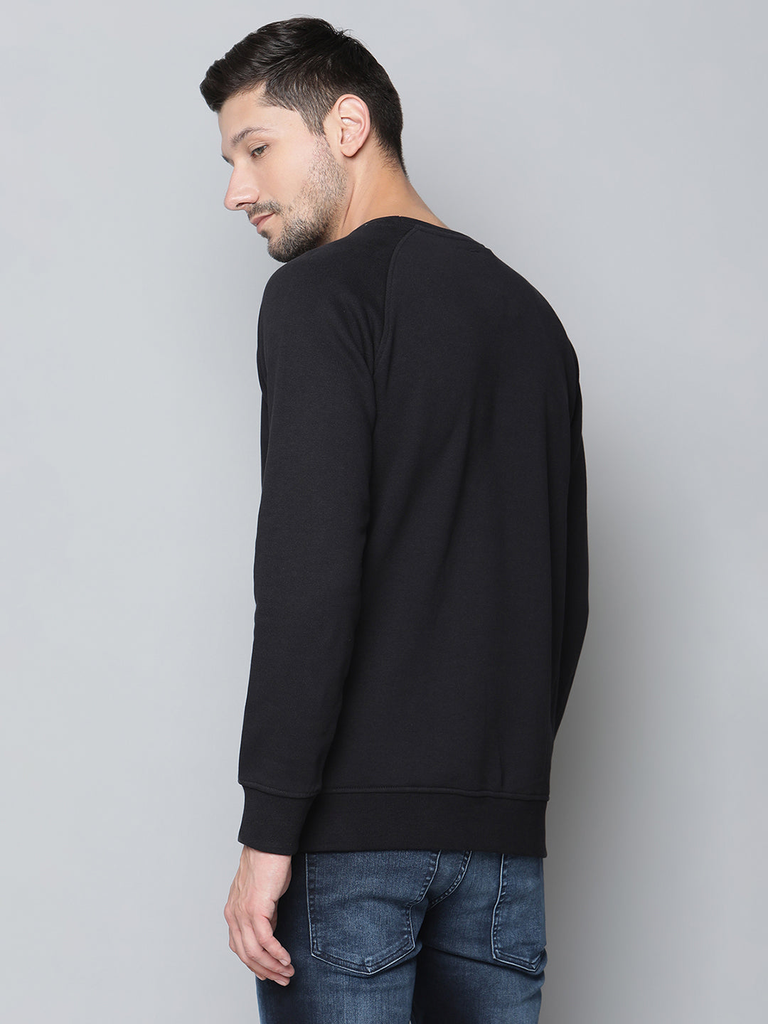 Lindbergh Men Black Checked Round Neck Sweatshirt