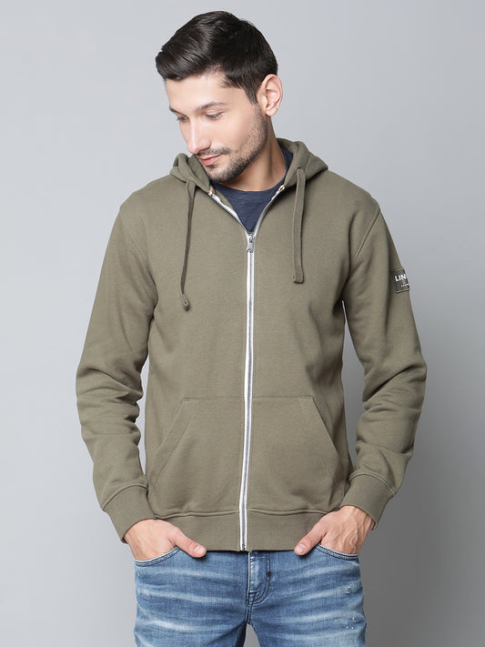 Lindbergh Men Green Solid Collar Sweatshirt