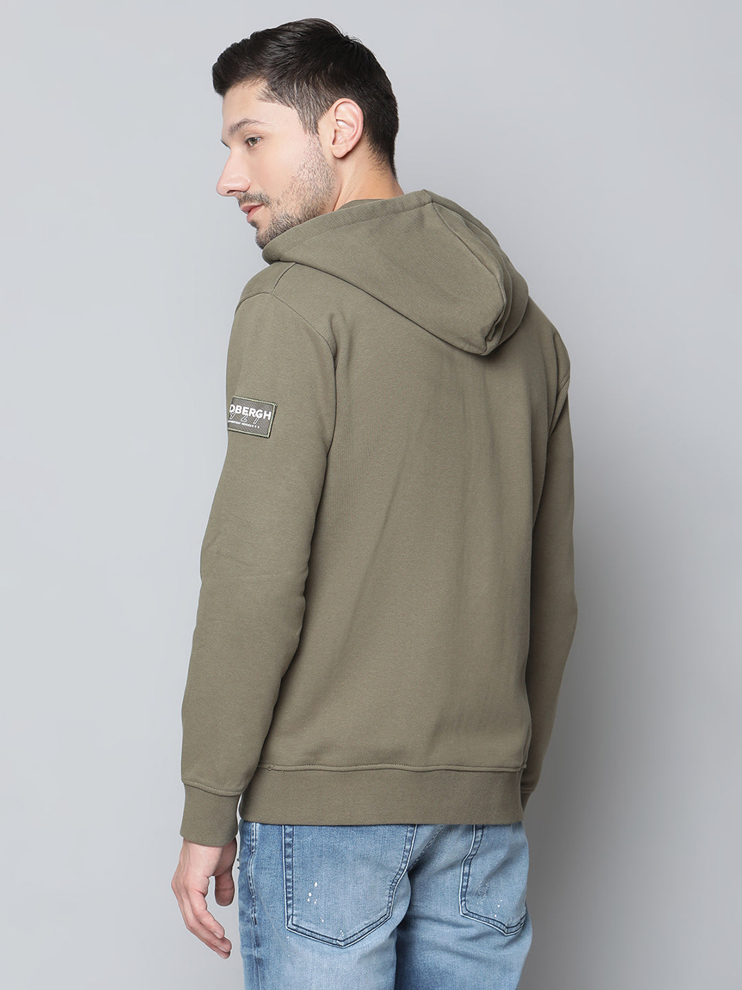 Lindbergh Men Green Solid Collar Sweatshirt