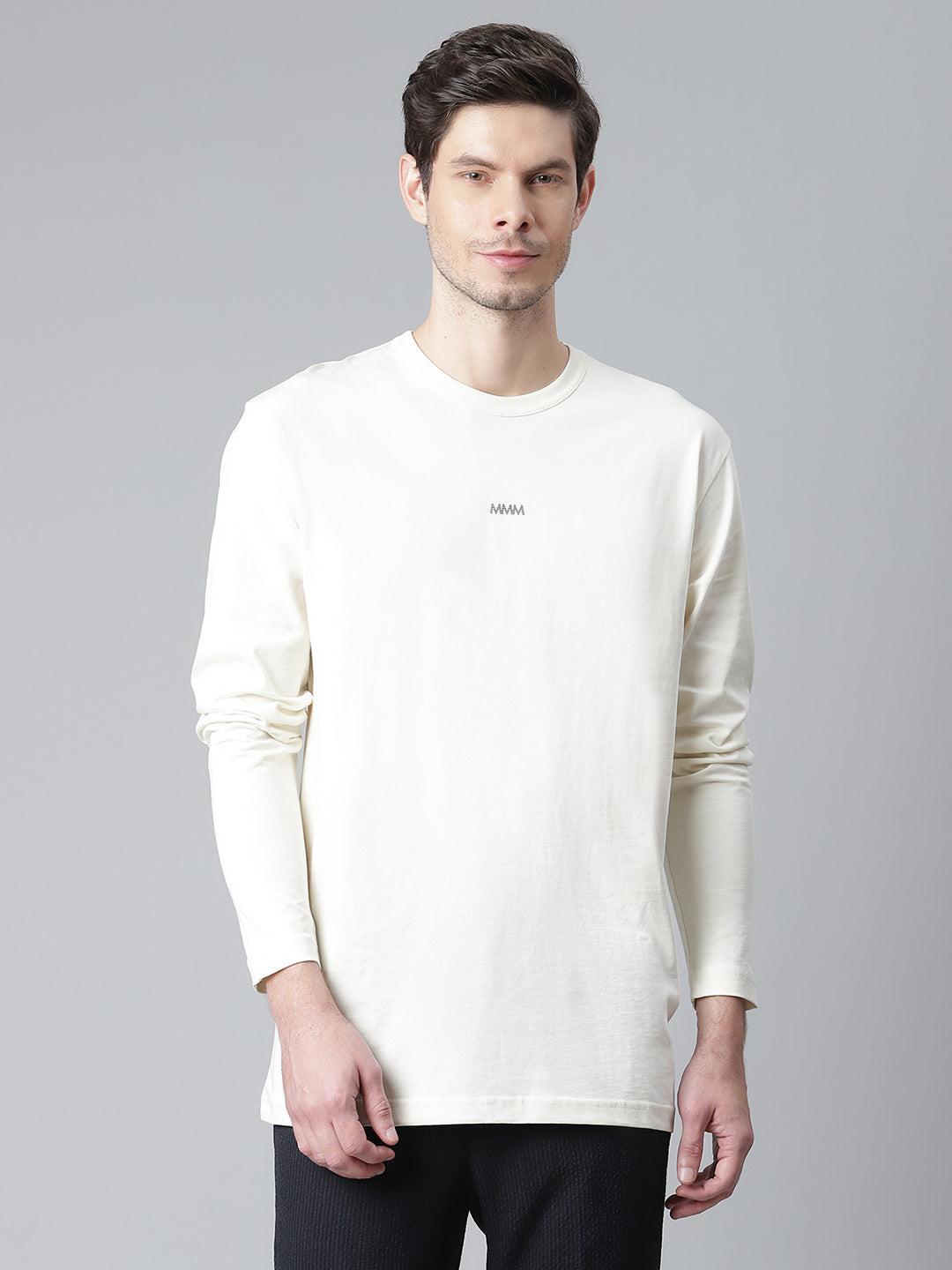 Matinique Men White Solid Round Neck TShirt