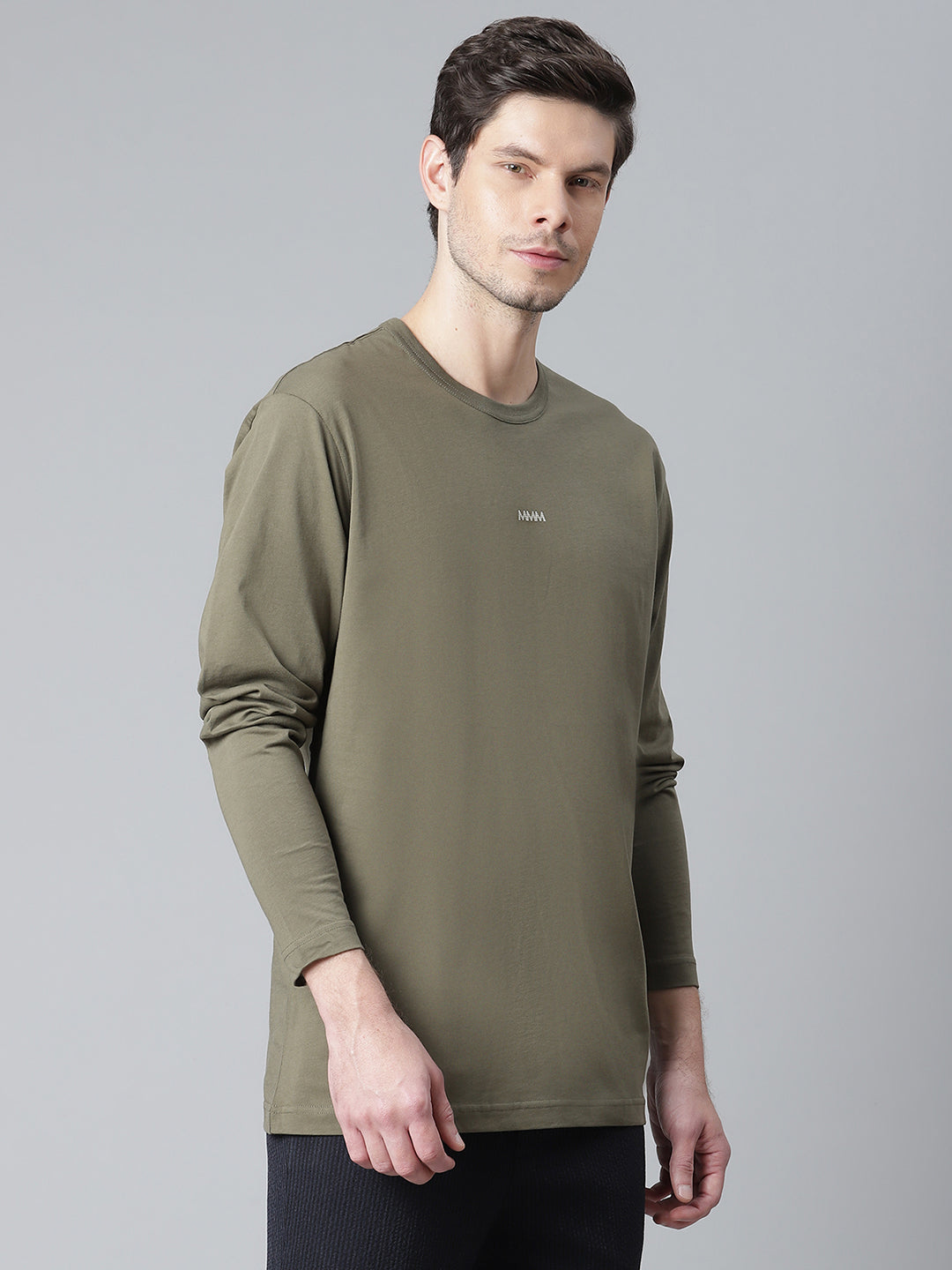 Matinique Men Olive Solid Round Neck TShirt