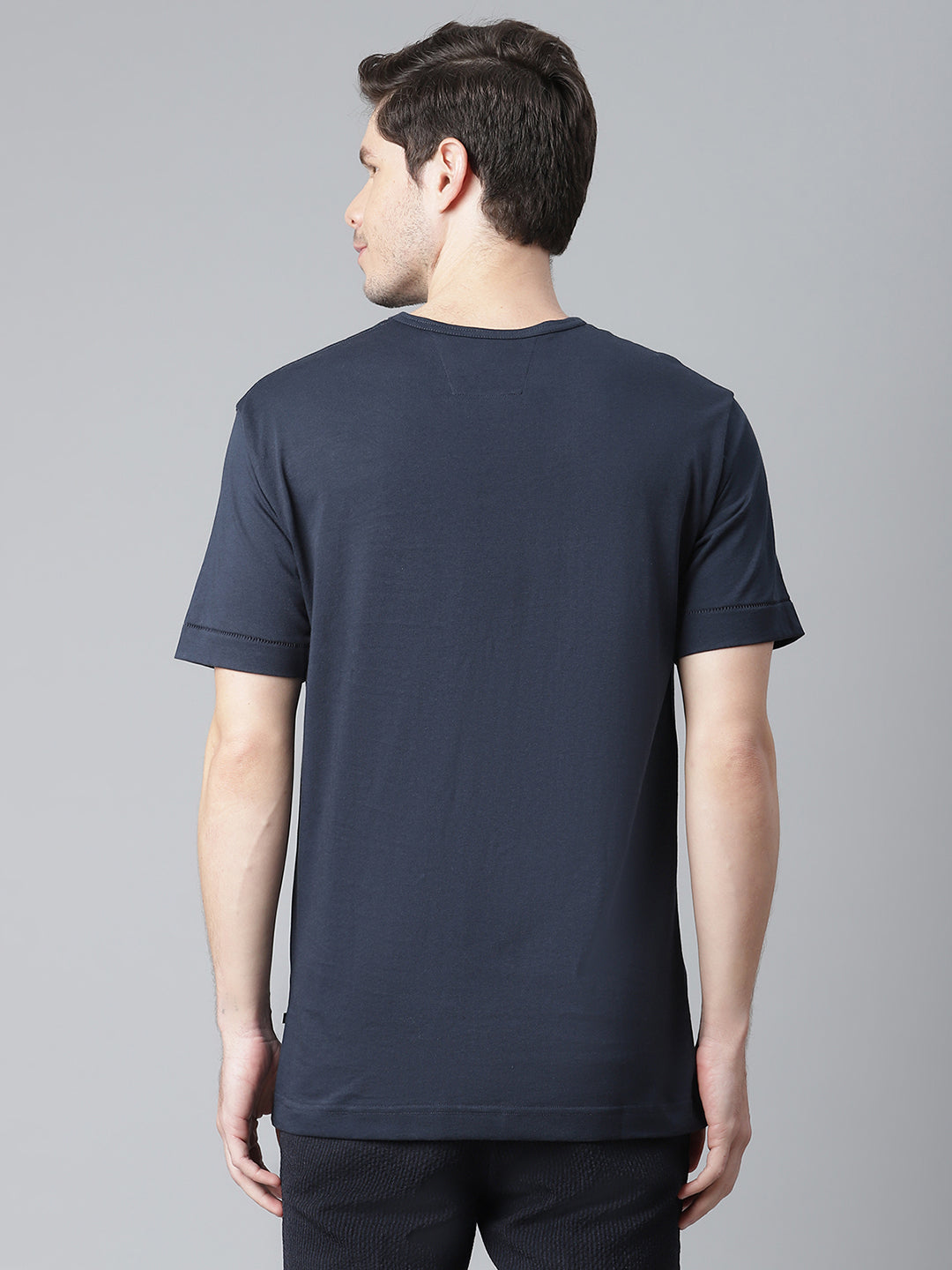 Matinique Men Blue Solid Round Neck TShirt