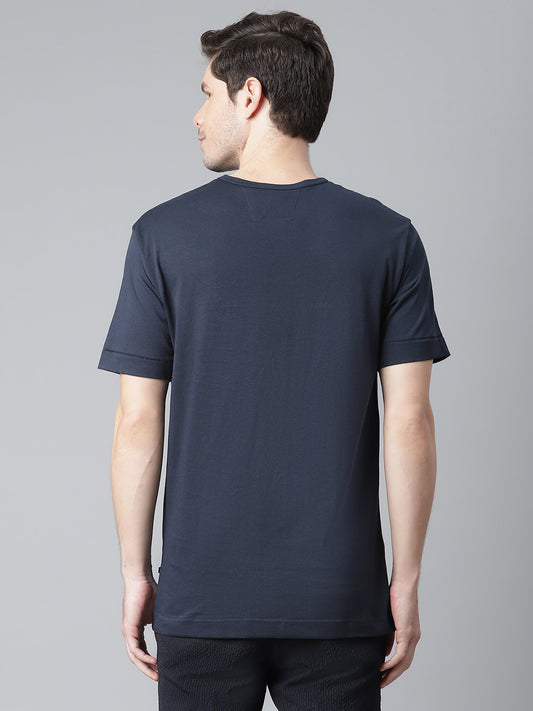 Matinique Men Blue Solid Round Neck TShirt