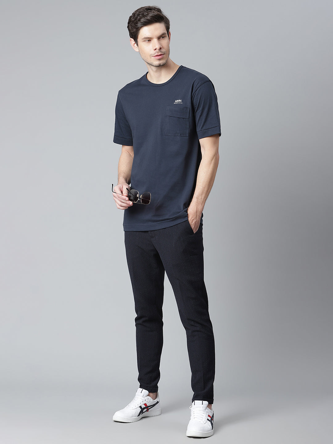 Matinique Men Blue Solid Round Neck TShirt