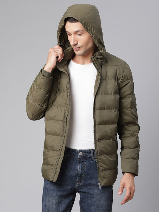 Matinique Men Olive Solid Collar Jacket