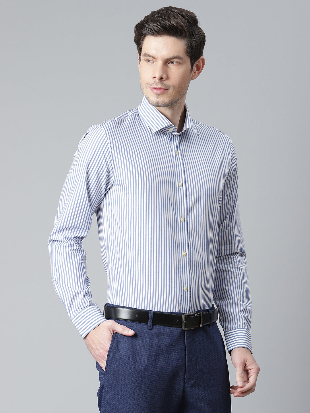 Matinique Men Blue Checked Collar Shirt