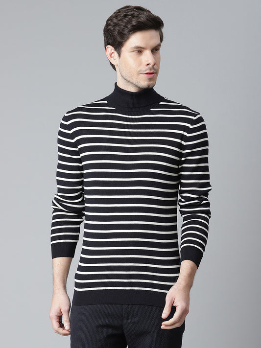 Matinique Men Black Solid High Neck Sweater