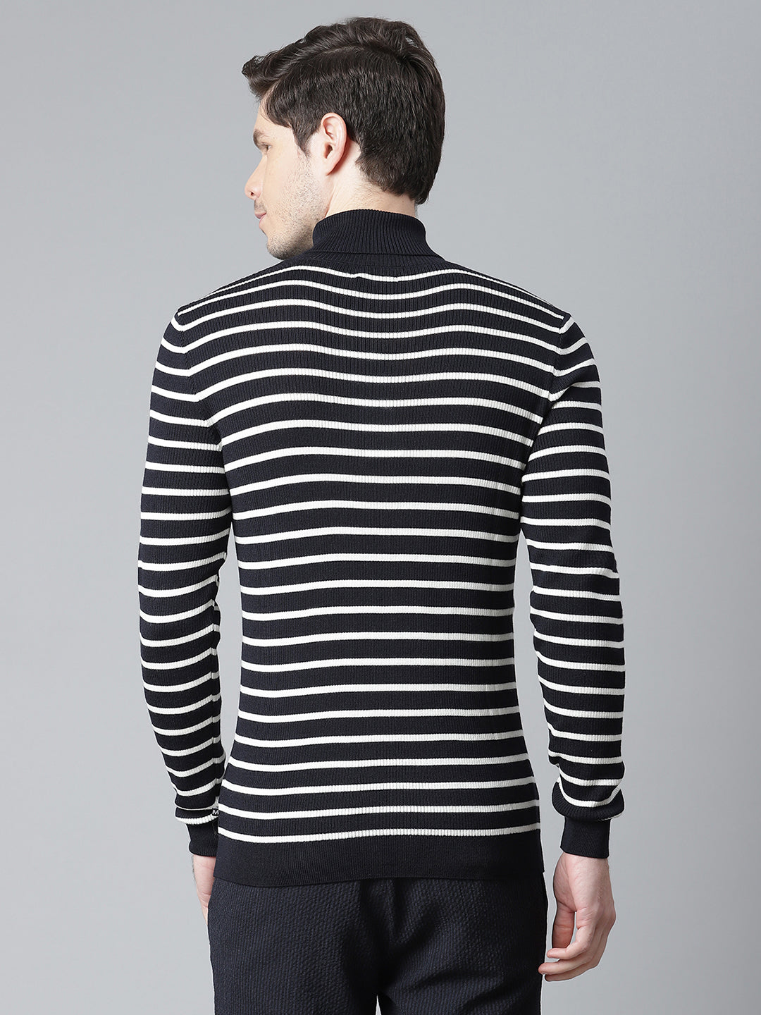 Matinique Men Black Solid High Neck Sweater