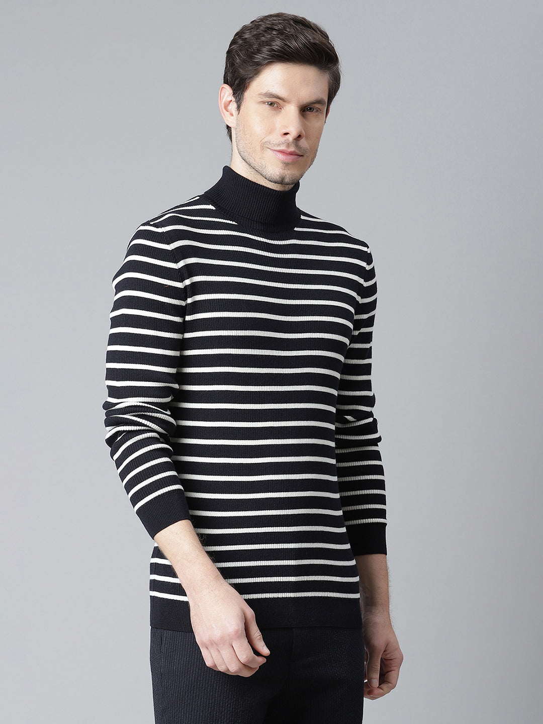 Matinique Men Black Solid High Neck Sweater