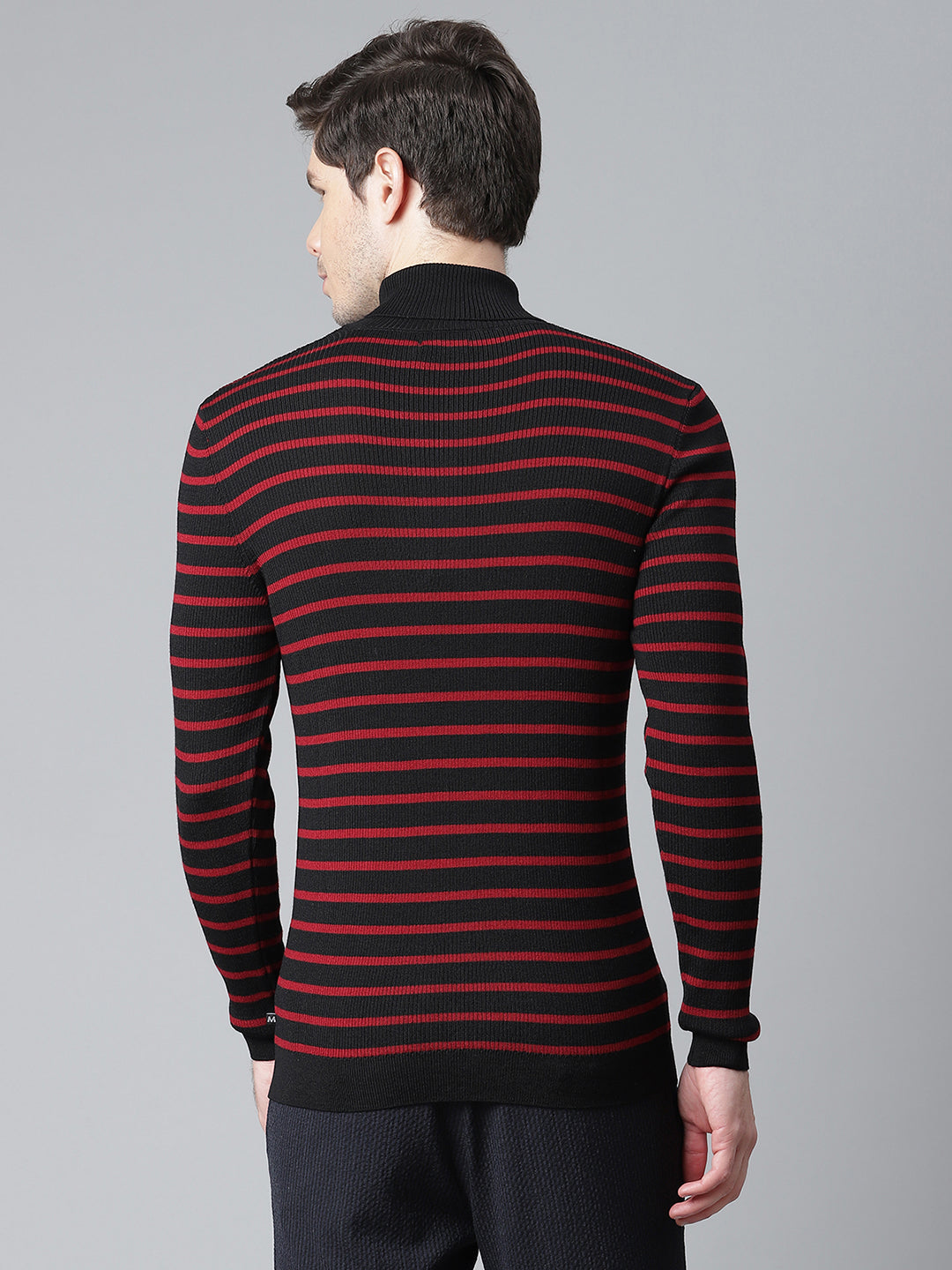 Matinique Men Black Solid High Neck Sweater