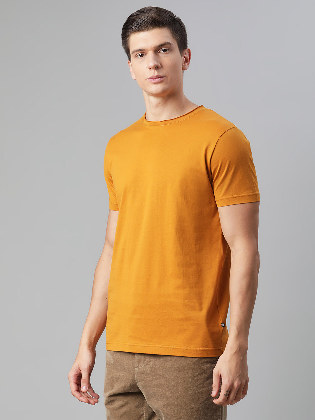 Matinique Men Yellow Solid Round Neck TShirt