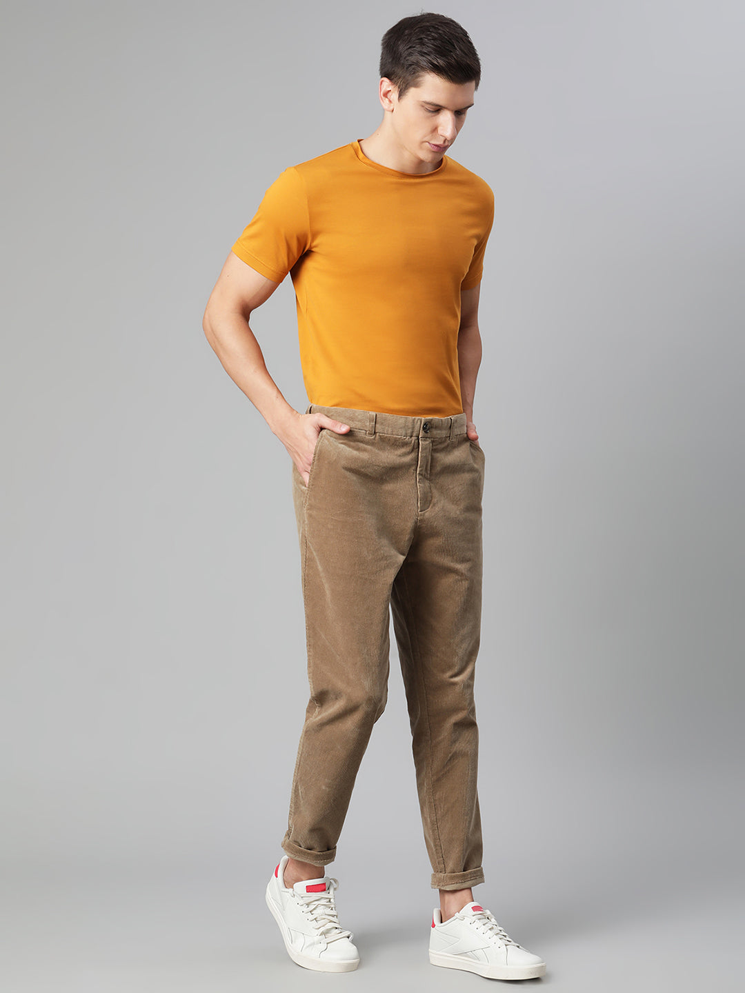 Matinique Men Yellow Solid Round Neck TShirt