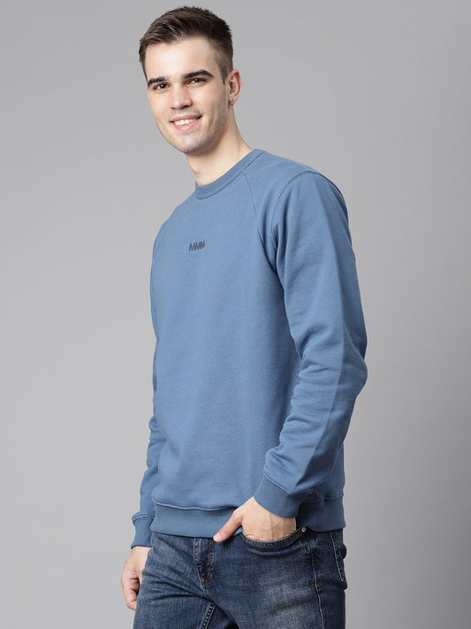 Matinique Men Blue Solid Round Neck Sweatshirt