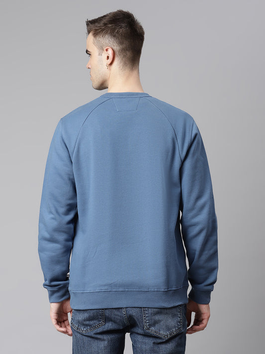 Matinique Men Blue Solid Round Neck Sweatshirt