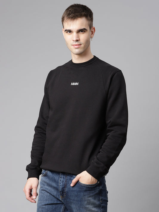 Matinique Men Black Solid Round Neck Sweatshirt