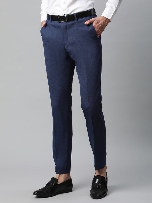 Matinique Men Blue Solid Regular Fit Trouser