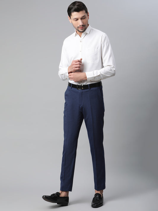 Matinique Men Blue Solid Regular Fit Trouser