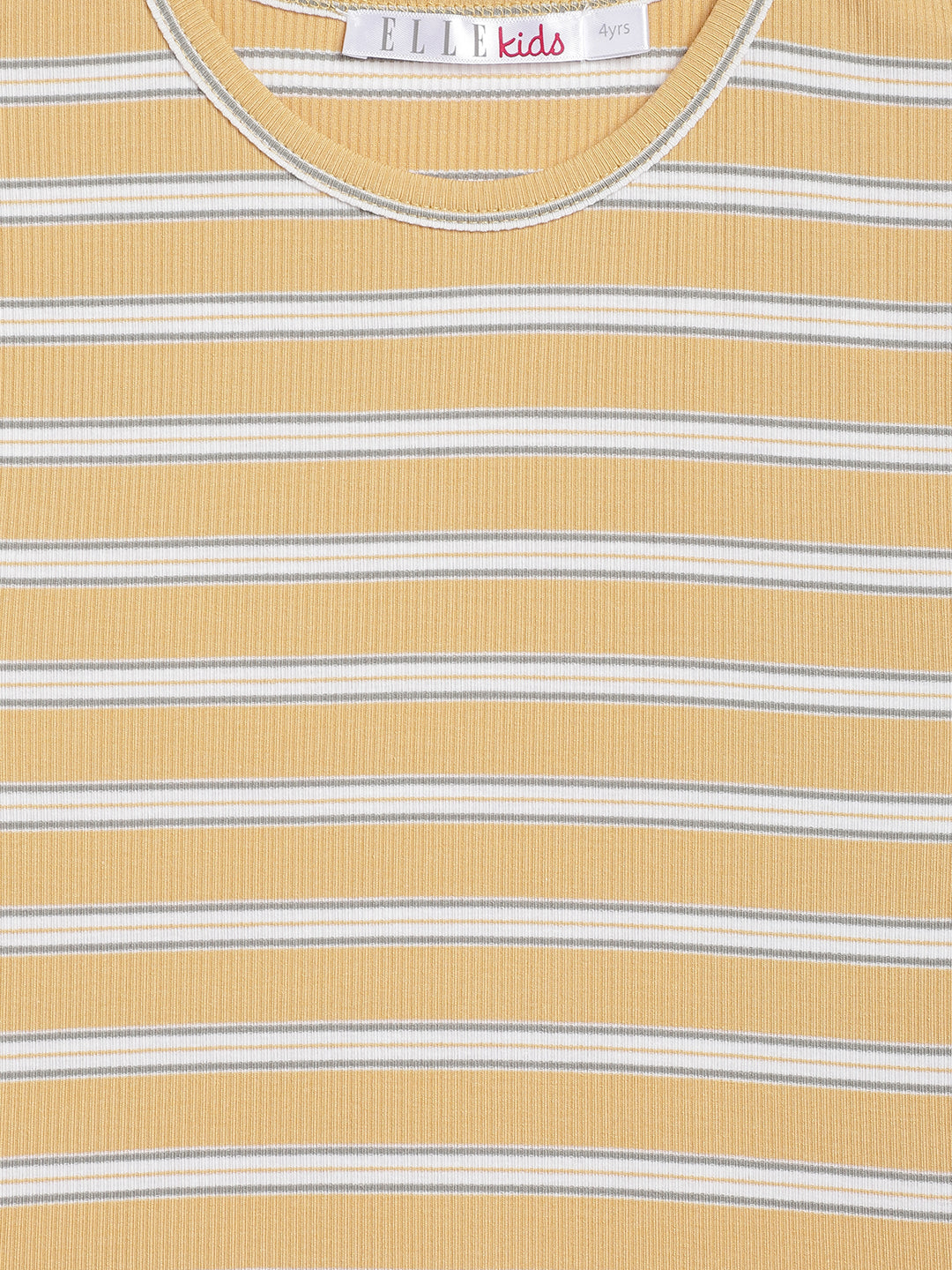 Elle Kids Girls Yellow Printed Round Neck TShirt