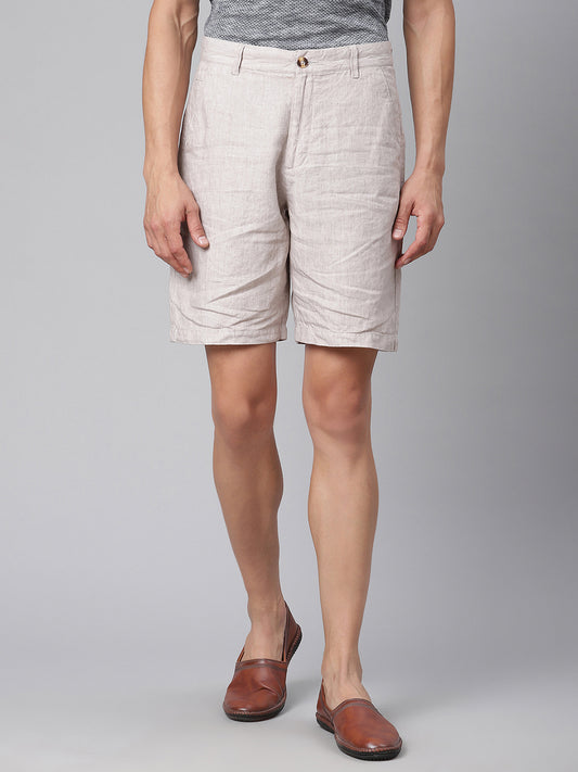 Harsam Men Grey Solid Regular Fit Shorts