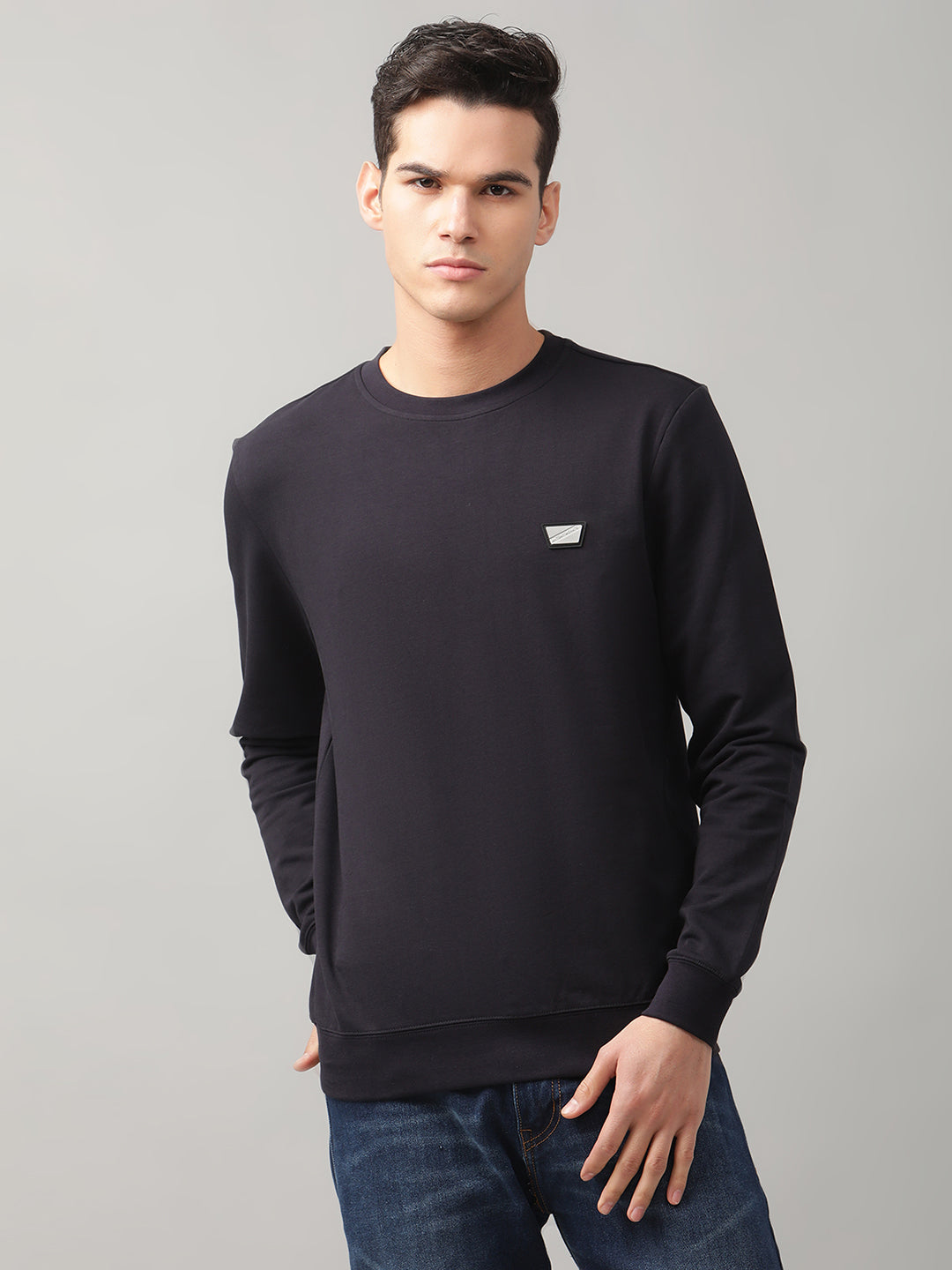 Antony Morato Men Blue Solid Hooded Sweatshirt