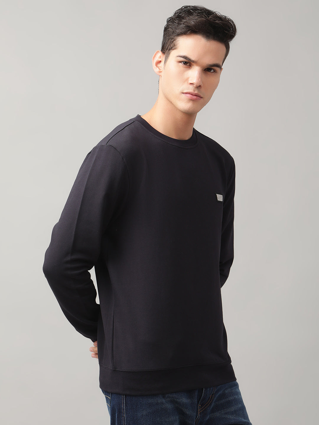 Antony Morato Men Blue Solid Hooded Sweatshirt