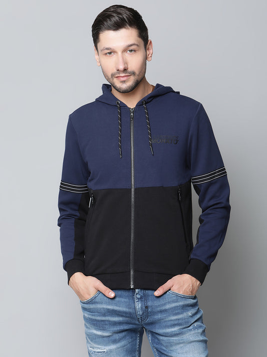 Antony Morato Men Blue Solid Hooded Sweatshirt