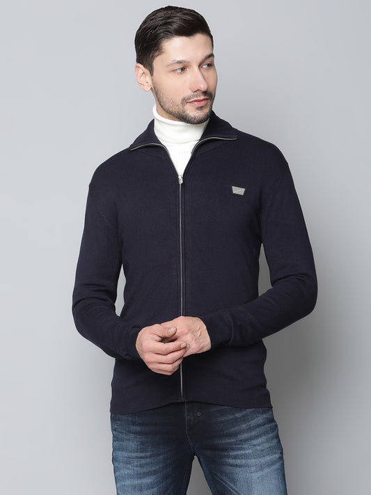 Antony Morato Men Blue Solid Round Neck Sweater