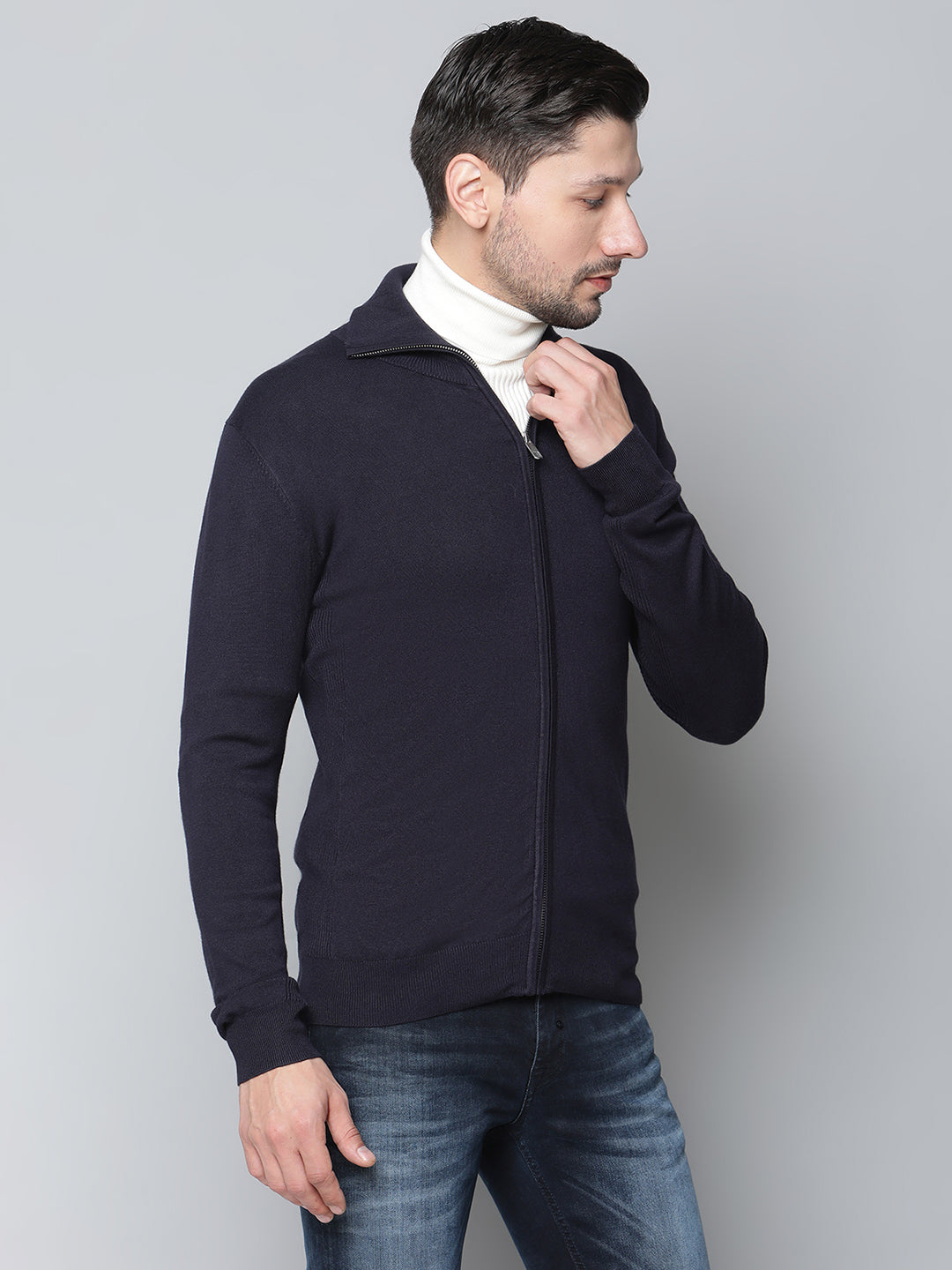 Antony Morato Men Blue Solid Round Neck Sweater