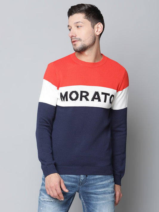 Antony Morato Men Blue Solid Round Neck Sweater